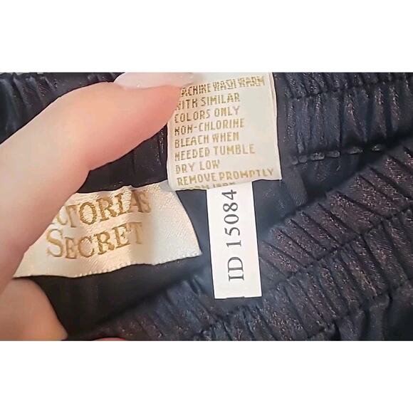 VTG Victorias Secret Elastic Pull On Waist Wide Leg Black Size Small - Picture 3 of 7